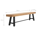 thumbnail of METRO PROFESSIONAL Conjunto de mesa e bancos de exterior Picada 3 peças, 1 mesa 220 x 70 cm, 2 bancos 180 x 31 cm, castanho natural