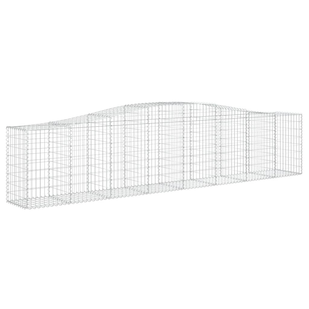vidaXL Gabionen mit Hochbogen 25 Stk. 400x50x80/100cm Verzinktes Eisen