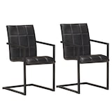 thumbnail of vidaXL Eetkamerstoelen 2 st echt leer zwart