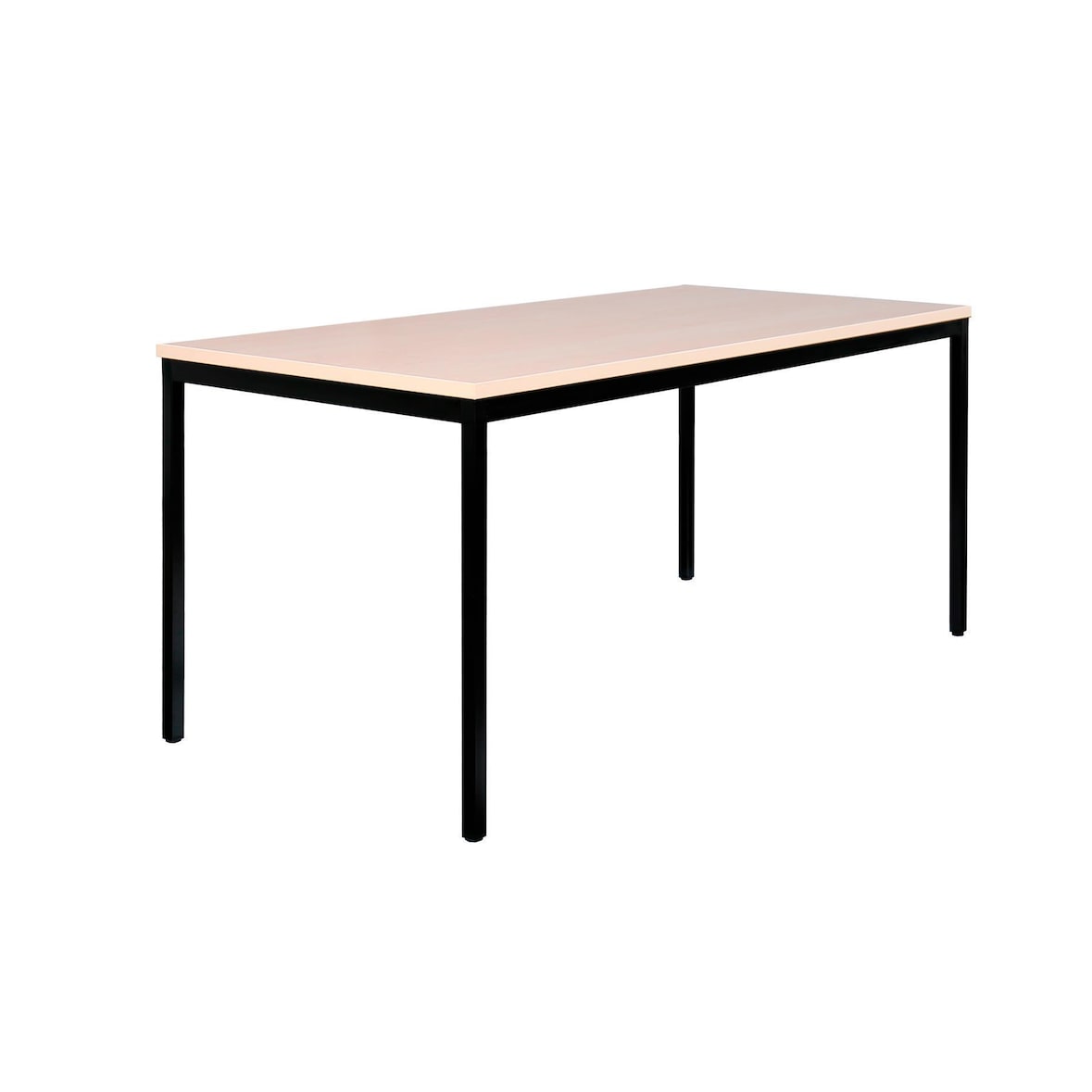 Besprechungstisch, 750 x 2000 x 1000 mm, tiefschwarz/ahorn