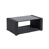 thumbnail of METRO PROFESSIONAL Salotto da esterno Brantford 4 pezzi, polyrattan/poliestere, 2 poltrone singole, 1 divano a 2 posti, 1 tavolino, nero