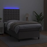 thumbnail of vidaXL Boxspringbett mit Matratze & LED Grau 90x200 cm Kunstleder