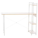 thumbnail of Décoshop26 - Bureau table de travail style rétro avec colonne de rangement étagère en bois et métal blanc 10_0003614