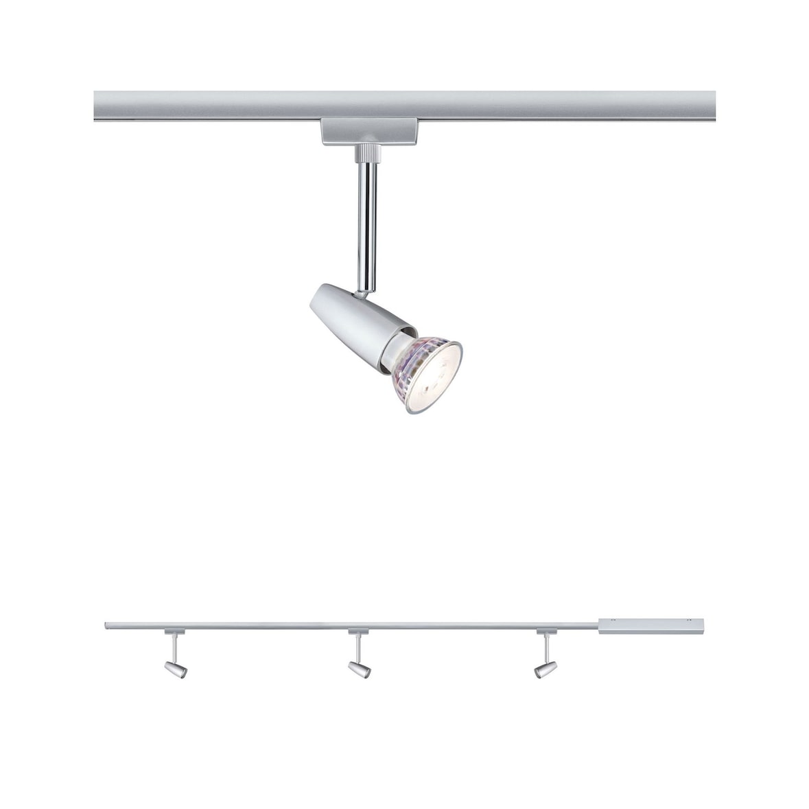 Paulmann URail Schienenspot Barelli Basisset GU10  max. 3x10W  dimmbar 230V Chrom matt#Chrom 95459