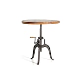 thumbnail of Mesa de comedor elevable de madera de acacia natural y patas de metal negro