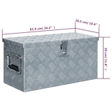 thumbnail of DELUKE® Aluminiumbox mit Deckel - Abschließbar Alubox Deichselbox Alu Anhängerbox Werkzeugkiste Metall Transportbox Metallkiste, 61,5x26,5x30cm Silber