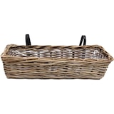 thumbnail of Jardinera de Ratán para Balcón - 60 x 18 x 16 cm - Cesta para Balcón - Jardinera para Balcón Colgante - Accesorio de Jardín para Balcón - Marrón