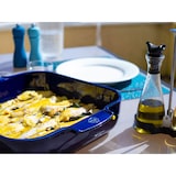 thumbnail of Peugeot quadratische Auflaufform Appolia Ofenform Keramik Blau 28 cm 60190