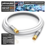 thumbnail of Primewire SAT-Kabel, Koax, F-Stecker, Premium HDTV SAT Koaxialkabel, 4fach Schirmung, 135dB, 75 Ohm - 0,5m