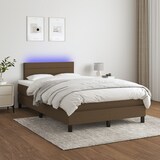 thumbnail of vidaXL Boxspringbett mit Matratze & LED Dunkelbraun 120x190 cm Stoff