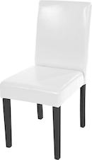 Set 4 Sedie Da Pranzo In Ecopelle Color Avorio Con Gambe Scure In Legno Massello – Modello Littau, Design Moderno E Schienale Alto - 2