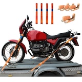 thumbnail of 4 Gurtschlaufen Doppelschlaufe + 4 Spanngurte Motorradspanngurt Sicherung ORANGE