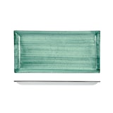 thumbnail of Lioness set 3 piatti rettangolari Justcolor in porcellana decorata color verde cm 35,6x18,2 H 2 HP9621-1096K2