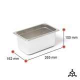 thumbnail of Romux® Cubeta  Gastronorm 1/4 - 100 mm de acero inoxidable