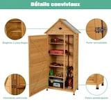 thumbnail of Helloshop26 - Abri de jardin extérieur à 5 etagères cabane verrouillable en bois de sapin toit en tôle galvanisée  20_0005485