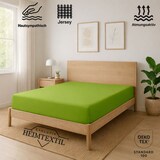 thumbnail of EXKLUSIV HEIMTEXTIL Marke Jersey Spannbettlaken 90 x 200 cm Apfelgrün 100% Baumwolle Öko - Tex Zertifiziert Bed-Sheet Bettlaken Spannbetttuch Topper