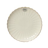 thumbnail of Frühstücksteller Porzellan 26,6cm - Teller mit Relief & Goldrand Geschirr Speiseteller Kuchenteller Dessertteller Essteller Frühstück Weiß Gold