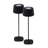 thumbnail of aro Conjunto de 2 candeeiros LED com altura ajustável, aço/plástico, Ø 8.8 cm, ligação USB, desmontável, preto