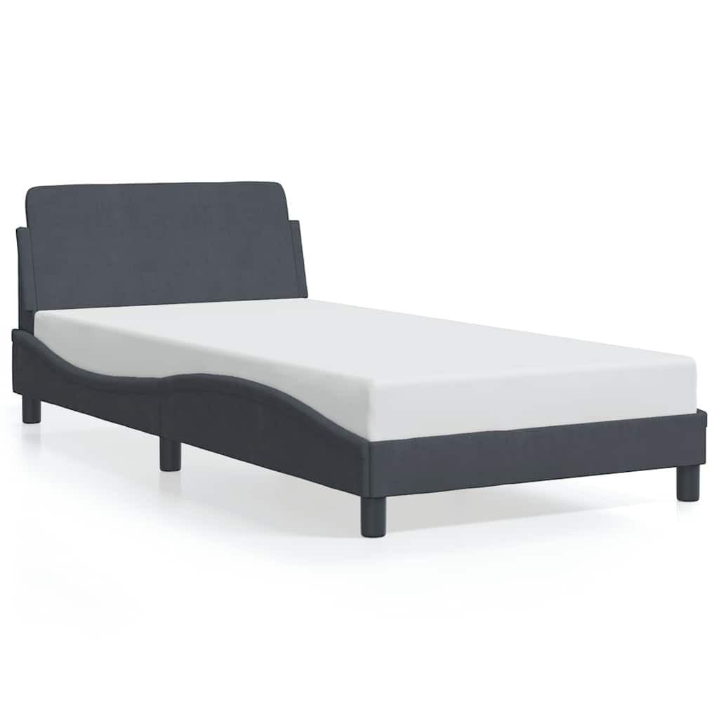 vidaXL Bettgestell "Dover" Dunkelgrau 100x200 cm Samt