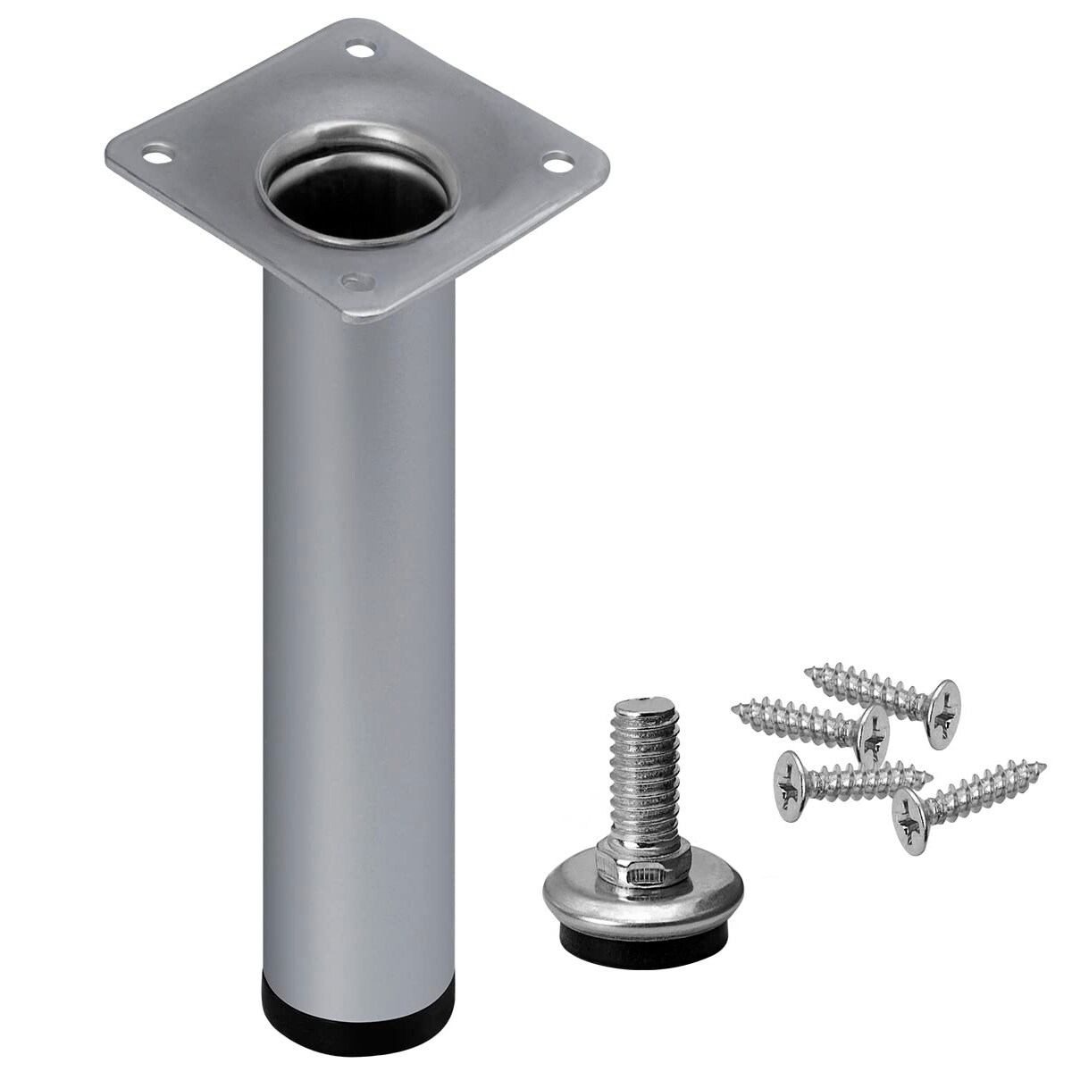 Möbelfüße Sofafuß Möbelfuß Sockelfüße Bettfüß Höhenverstellbar Stellfuß Stützfuß 120 mm CHROM MATT