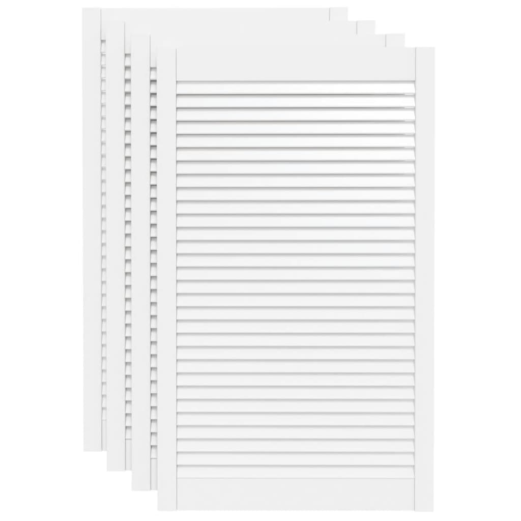 vidaXL Kastdeuren met lamellen 4 st 99,3x59,4 cm grenenhout wit