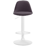 thumbnail of Décoshop26 - Tabouret de bar x1 moderne et confortable assise en tissu gris foncé pieds en métal blanc 10_0005669