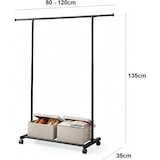 thumbnail of Perchero metalico, Burro de Ropa Ajustable con 4 Ruedas 135x 80-120 x35cm COSHANO