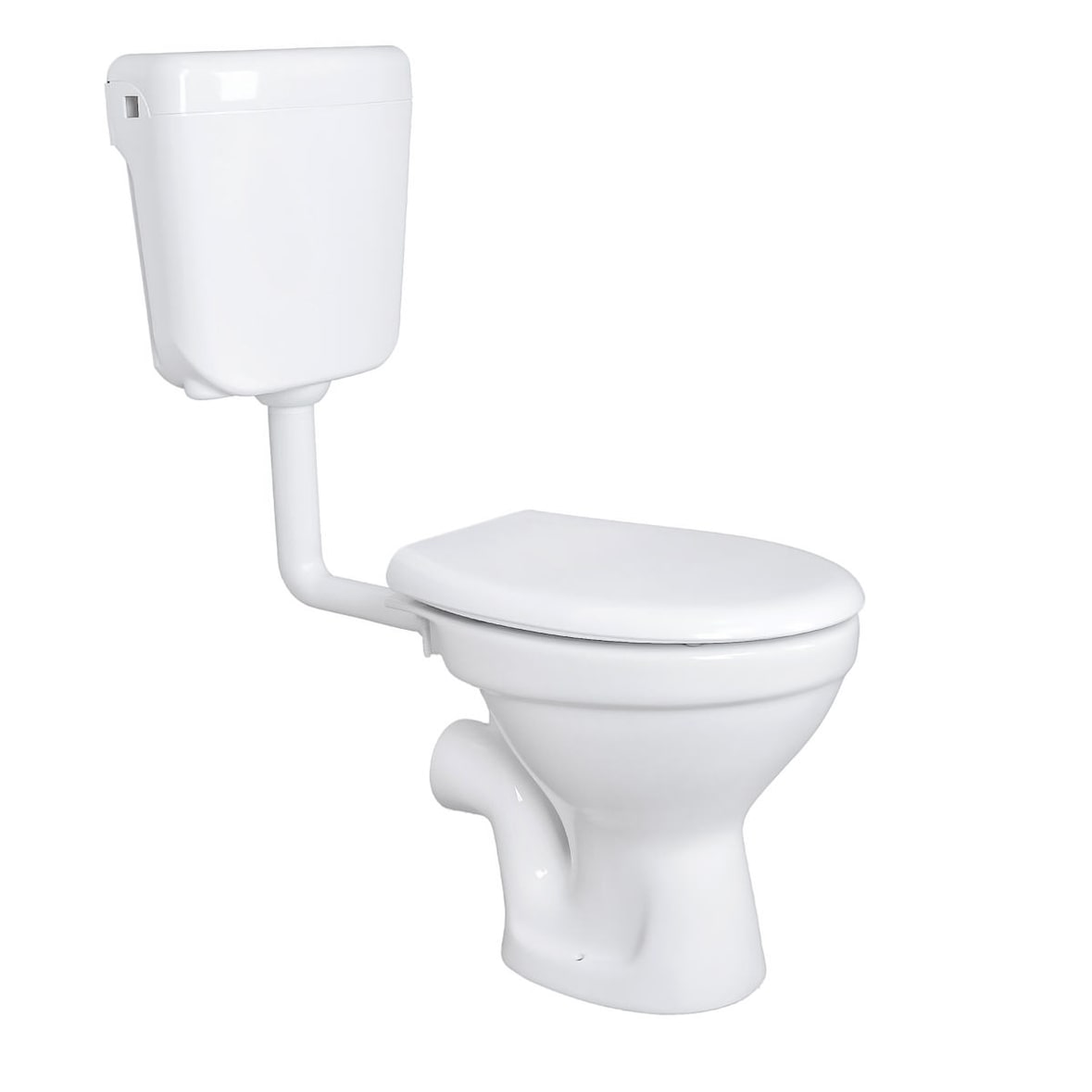 Komplettset Stand WC Abgang Waagerecht Wand Tiefspüler + Deckel + Spülkasten