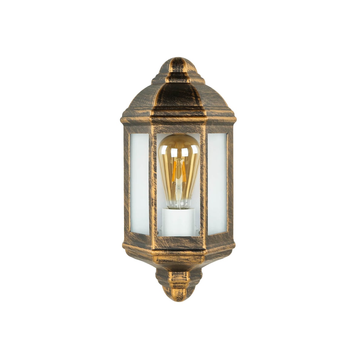 Licht-Erlebnisse Wandlampe Vintage LIVORNO Landhaus Design in Kupfer Antik E27 IP44 elegante Außen Wandleuchte Haus Garten, 2285red-black