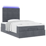 thumbnail of vidaXL Ottoman-Bett mit Matratzen & LEDs Dunkelgrau 120x190 cm Samt