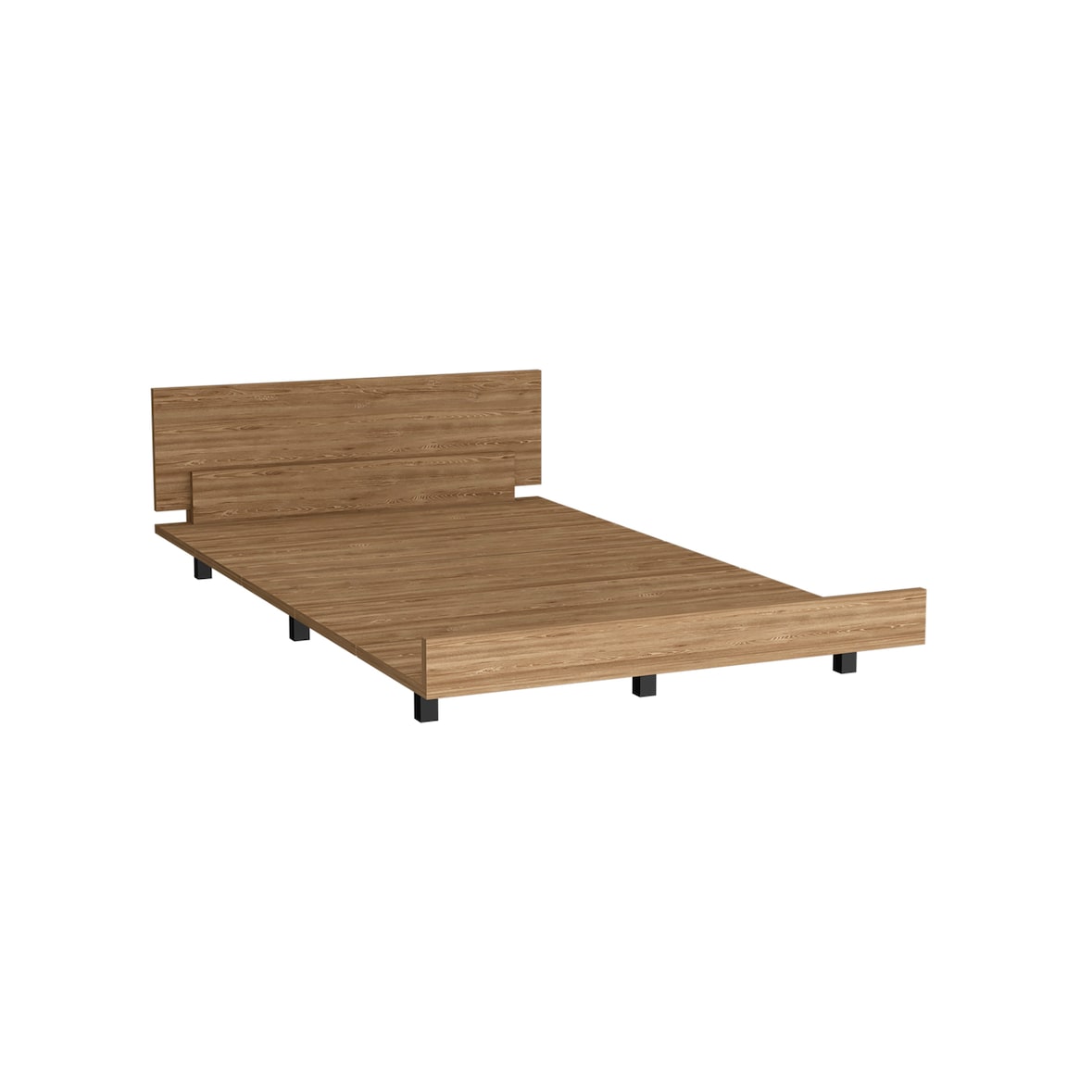 TUHOME Base Cama Sencilla Kaia, con marco, 51.6 CM A X 120 CM AN X 212.5 CM P, Miel
