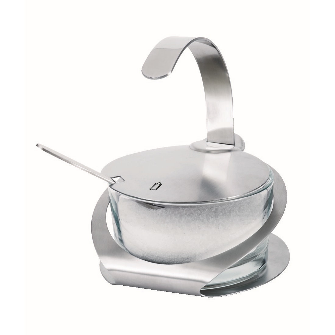 METRO PROFESSIONAL suiker/parmezaan dispenser, glas/roestvrij staal, 13.3 cm, 212 ml, met lepel
