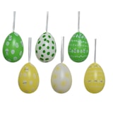 thumbnail of 12 Ostereier 6cm zum Aufhängen Hängedeko Osterdeko Set Ostern Motiv Punktemuster