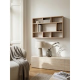 thumbnail of Wandregal WL5.809 Sonoma Eiche 75x51x16 cm Holz Hängeregal Modern, Design Wandboard Freischwebend, Holzregal Regal für die Wand, Bücherregal Schmal,