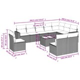 thumbnail of vidaXL 11-tlg. Garten-Sofagarnitur mit Kissen Grau Poly Rattan