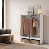 thumbnail of Offener Kleiderschrank, Kleiderbügel mit Einlegeböden, 120x35x145 cm, Schlafzimmer, Kleidung, Schuhe, Moderner Stil, Weiß - 438_3
