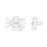 thumbnail of Verrou à bouton Alouette pour porte intérieure, 50mm, acier, époxy argent - THIRARD