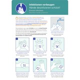 thumbnail of Aufkleber Infektionen vorbeugen, Hände desinfizieren..., Kombischild, Folie, 210x297 mm