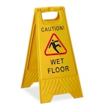 thumbnail of Relaxdays Achtung Rutschgefahr Aufsteller, Englisch, Warnschild Caution Wet Floor, 2-seitig beschriftet, klappbar, gelb