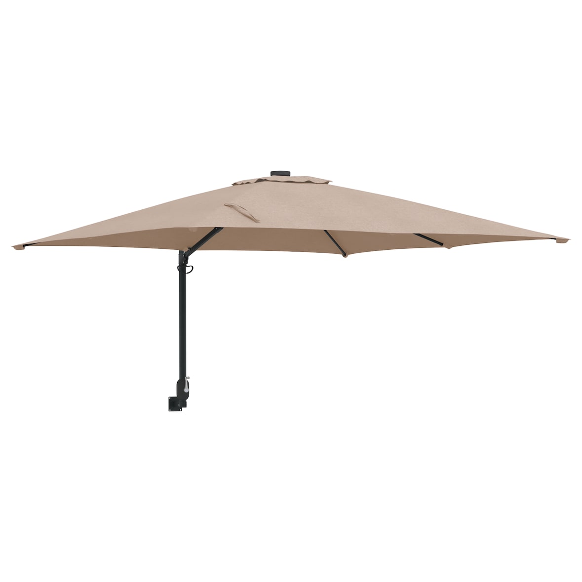 vidaXL Wandgemonteerde Tuinparasol Taupe 247 cm