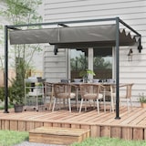 thumbnail of Outsunny Pérgola de Parede 297x211x220 cm Pérgola de Jardim com Teto Retrátil e Estrutura de Aço Pérgola para Pátio Exterior Cinza Escuro