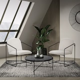 thumbnail of ML-Design – Relaxsessel 2er Set – Beige Stoff | schwarzes Stahlgestell, Armlehne & Rückenlehne, gepolstert