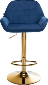 thumbnail of Barhocker Braga Gold Samt blau
