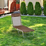 thumbnail of Outsunny Tumbona Plegable y Reclinable con Reposacabezas y Respaldo Ajustable Marrón