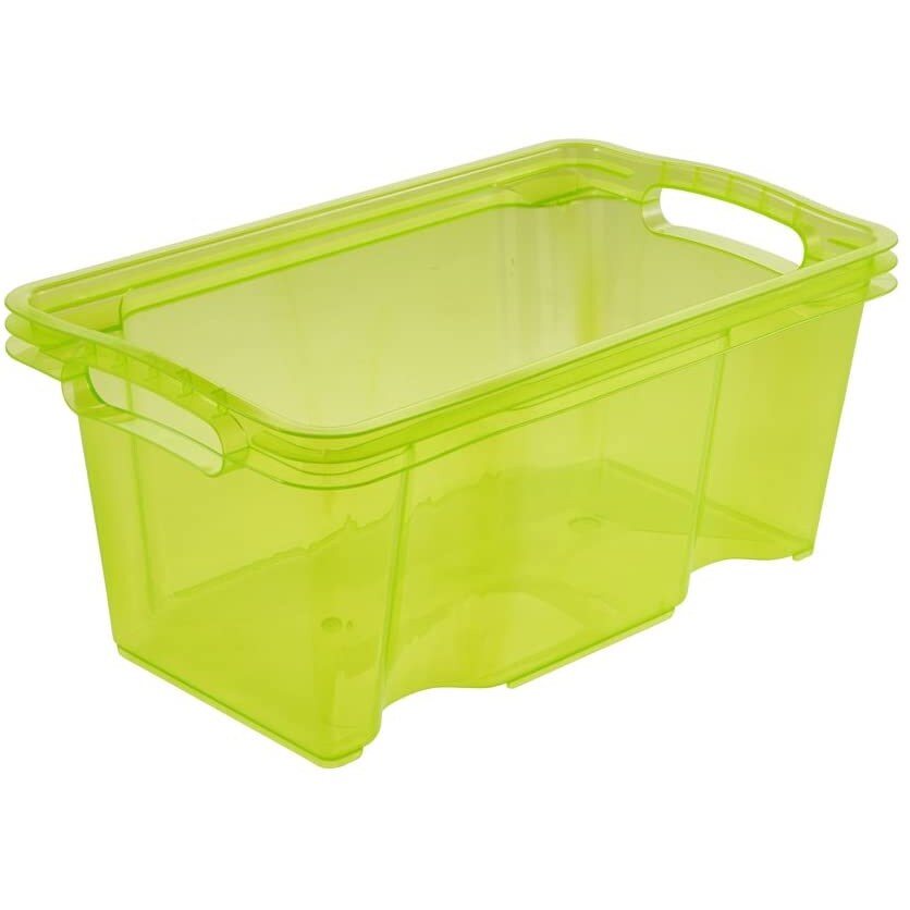 Keeeper - Caja de Transporte de Polipropileno con Asas 6,5L en color Verde 35x21x15cm - Colección Franz