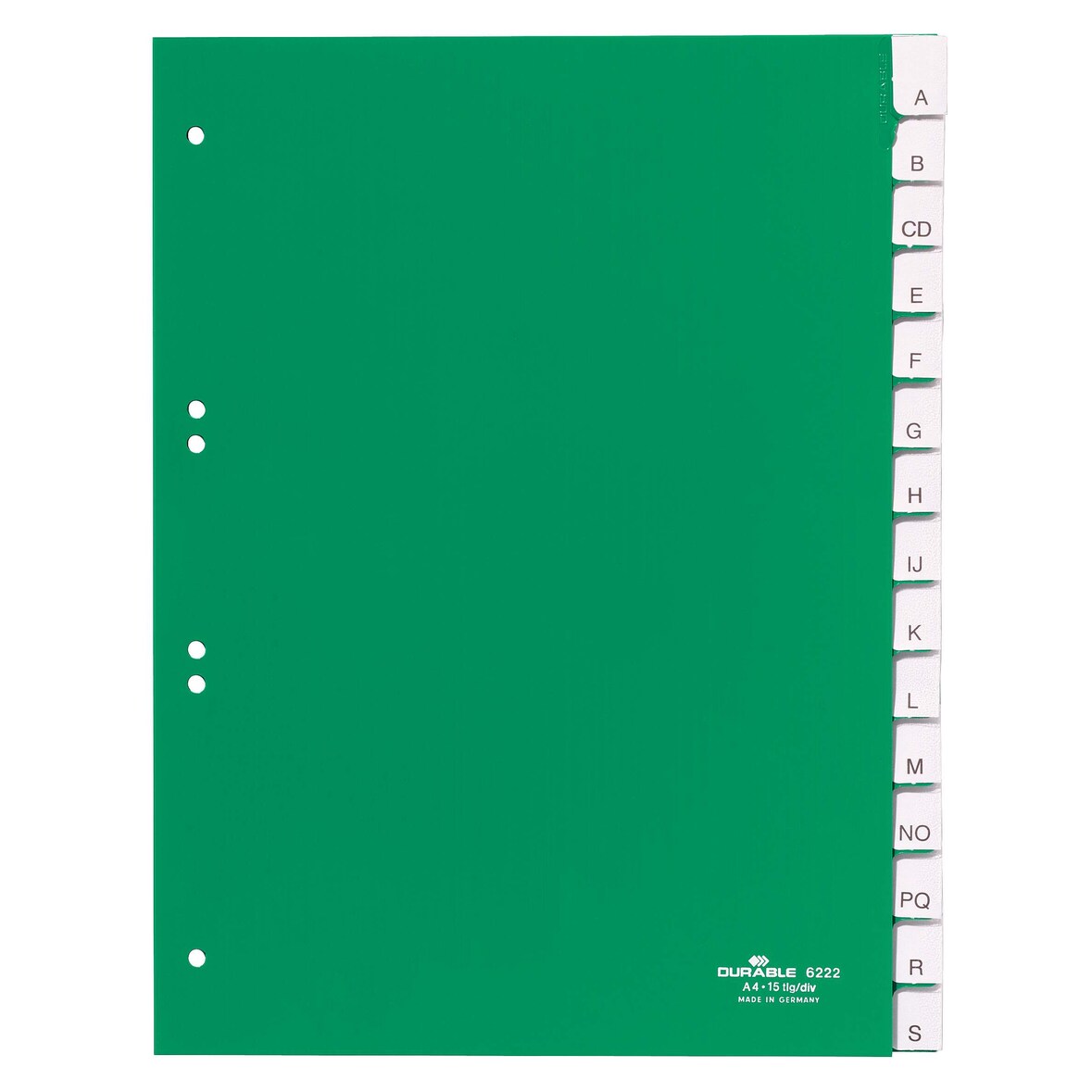 Durable Ordnerregister für A4 15tlg gn umschweißte Tabe
