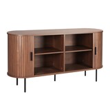 thumbnail of Möbilia Sideboard | 2 Schiebetüren | B 140 x T 40 x H 76 cm | walnuss – schwarz | 32020001 | Serie SIDEBOARD