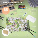 thumbnail of ECD Germany Malset Koffer 85-teilig – Künstler-Set mit Acrylpad & 3 Zeichenblöcken, Holzkiste, Malkasten, Kunstbedarf für Einsteiger & Profis