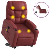 thumbnail of vidaXL Massagesessel mit Aufstehhilfe Elektrisch Weinrot Kunstleder