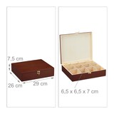 thumbnail of Relaxdays Teebox, 12 Fächer, Holz, Organizer für Teebeutel und Kaffeepads, Teekiste groß HBT: 7,5 x 29 x 26 cm, braun